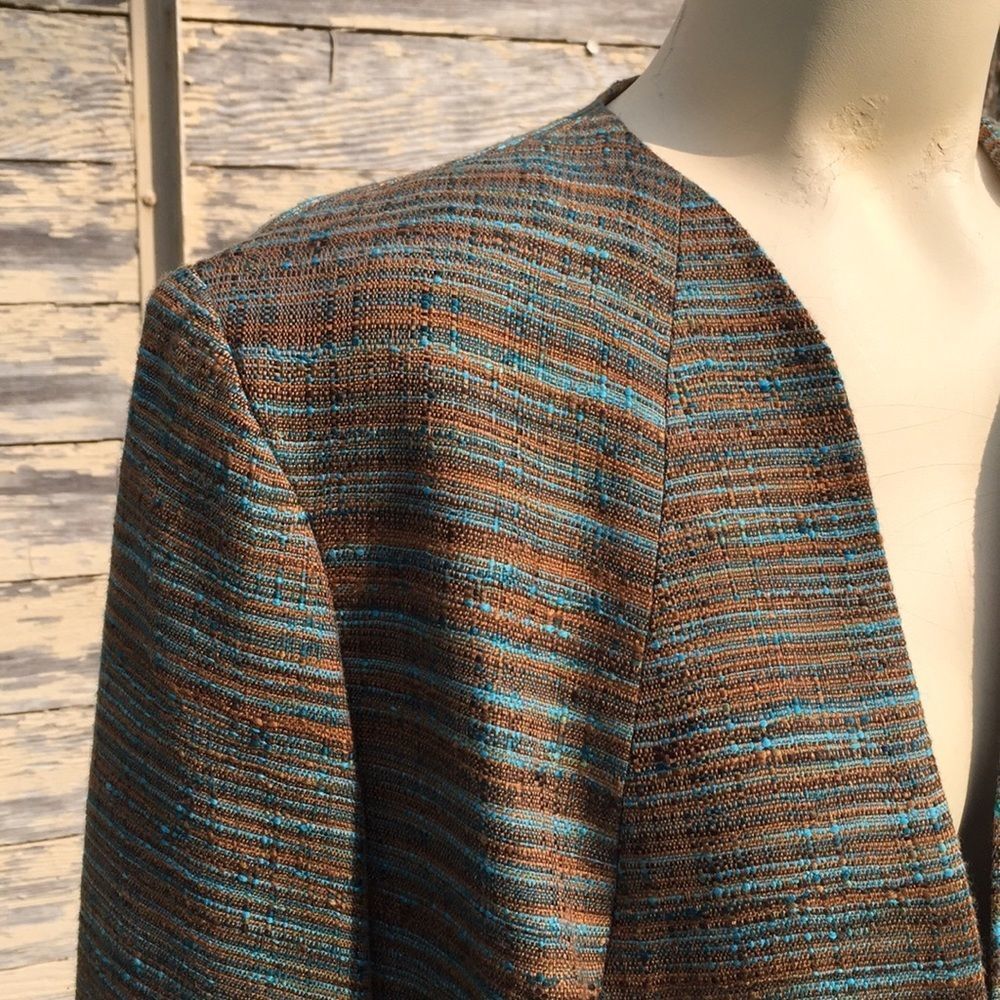Coldwater Creek blazer, brown turquoise size 14